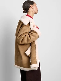 Patch Pocket Shearling Coat