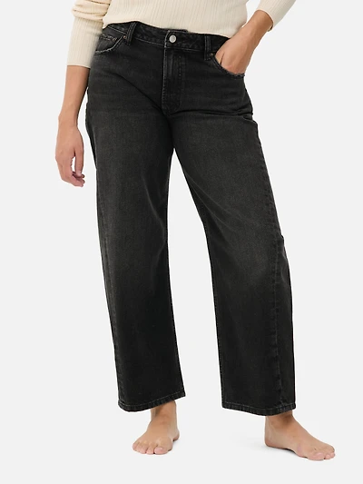 Mid-Rise Barrel Leg Jeans