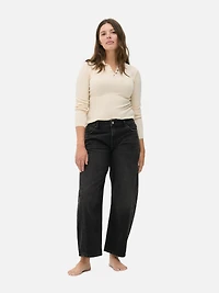 Mid-Rise Barrel Leg Jeans