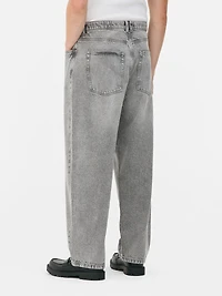 Men's Gray Mid-Rise Baggy Jeans