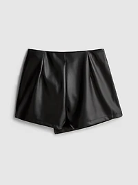 Faux Leather Skort