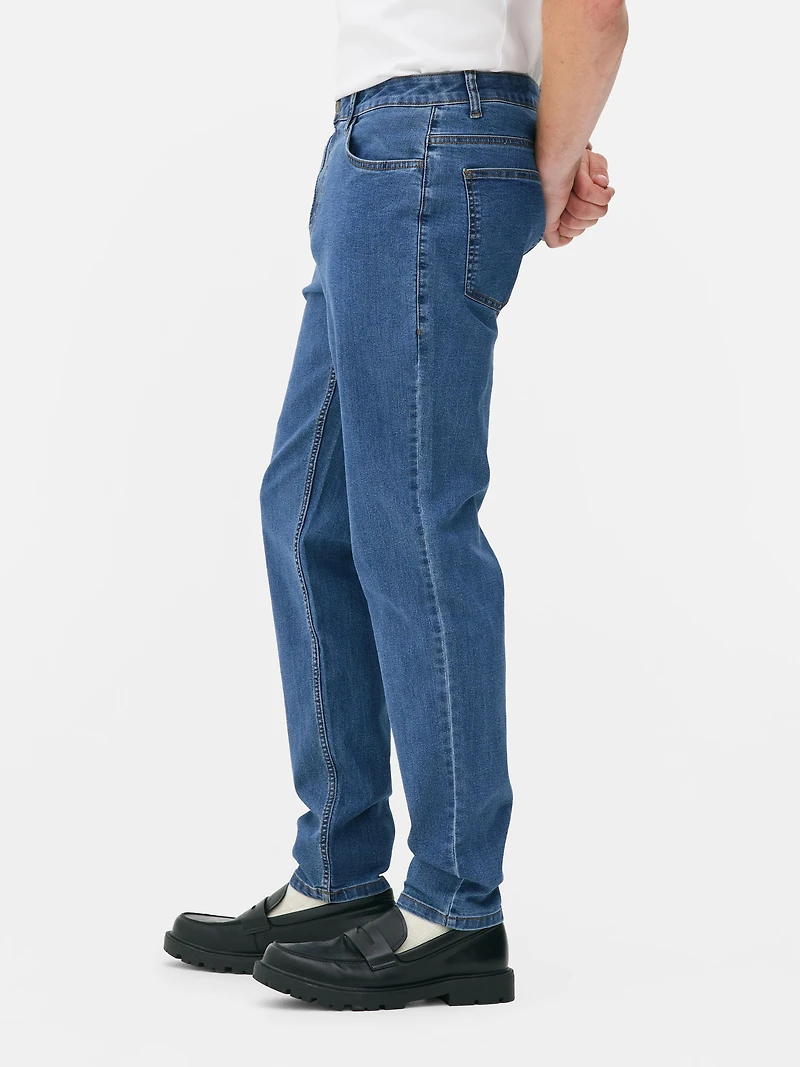 Men's Mid Blue Mid-Rise Slim Fit Jeans