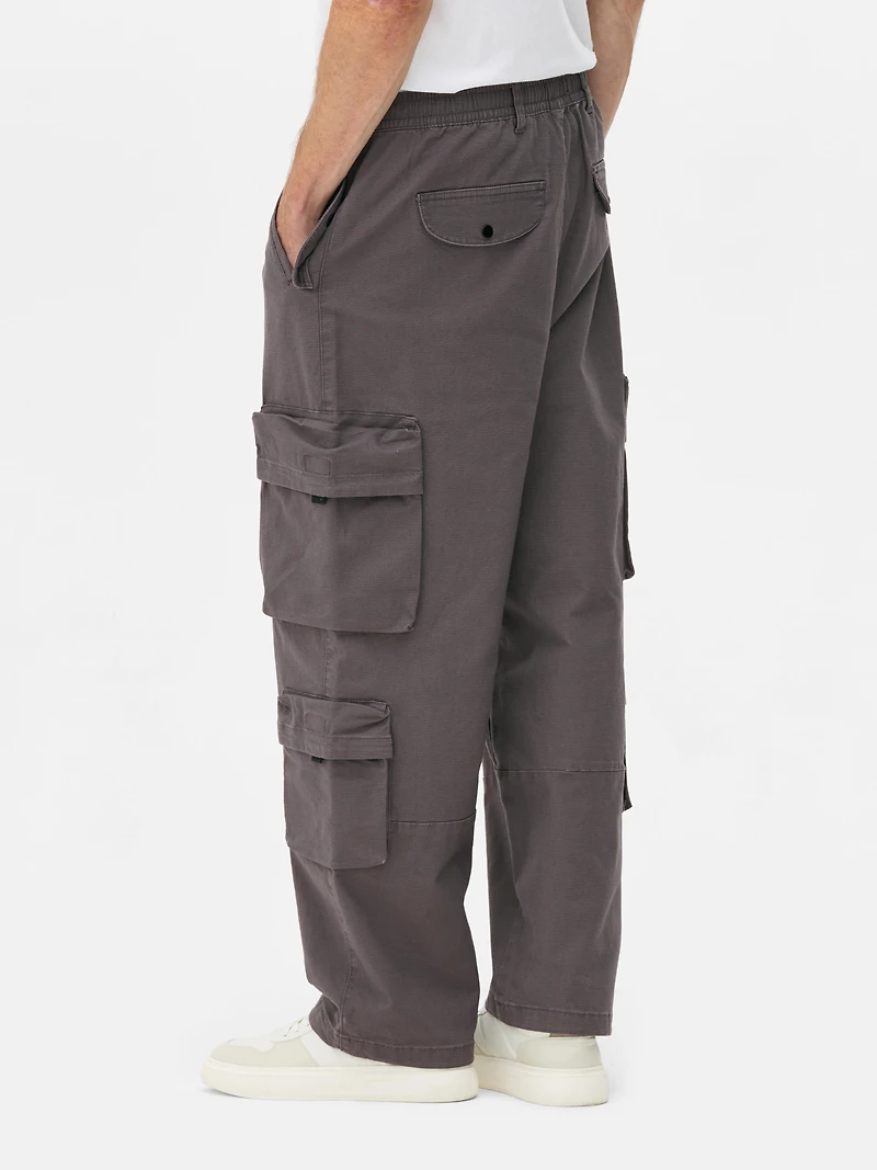 Men's Dark Gray Multi Pocket Cargo Pants