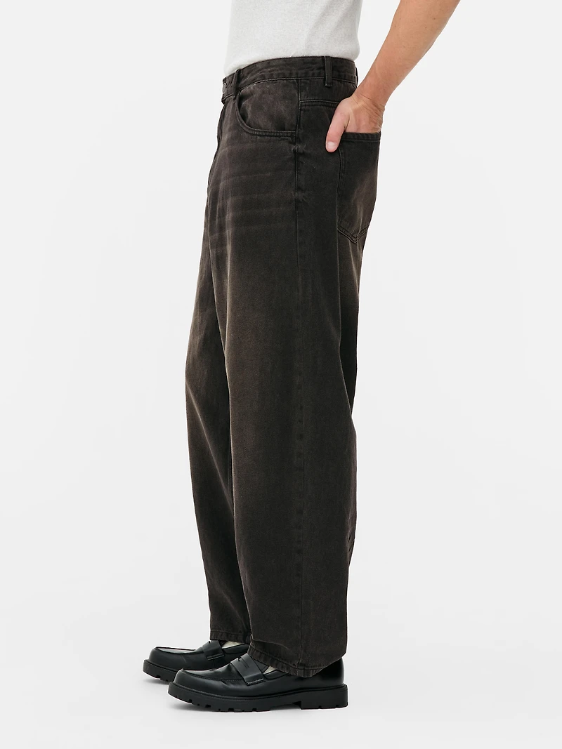Low-Rise Barrel Leg Jeans