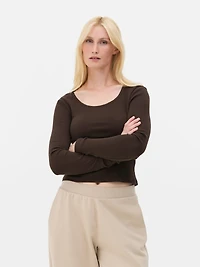 Cotton Rich Scoop Neck Top