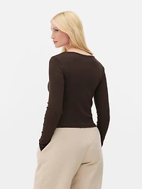 Cotton Rich Scoop Neck Top