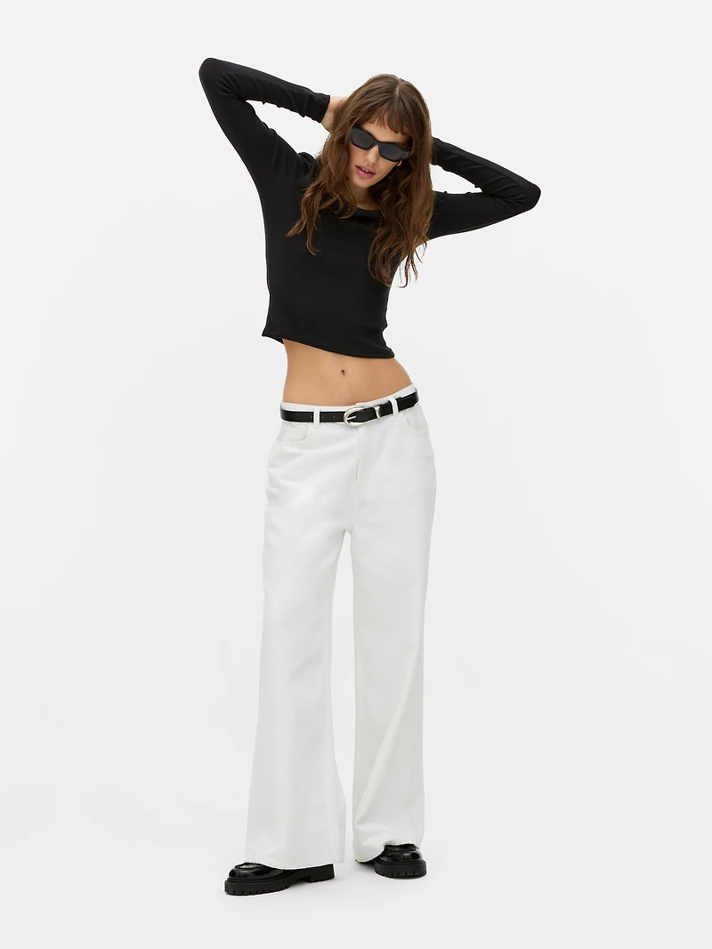 Cotton Rich Scoop Neck Top