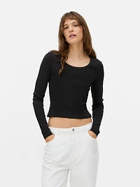Cotton Rich Scoop Neck Top