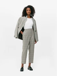 High-Waisted Check Pants