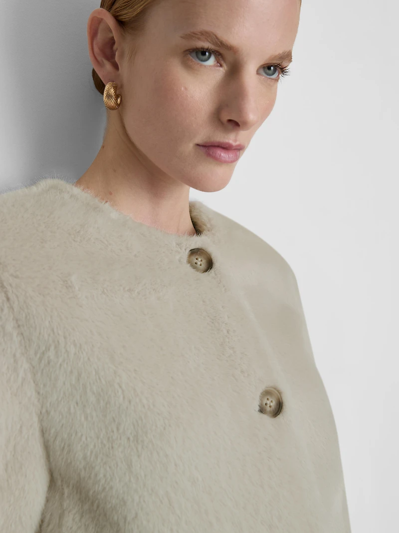 Paula Echevarría Cropped Plush Jacket