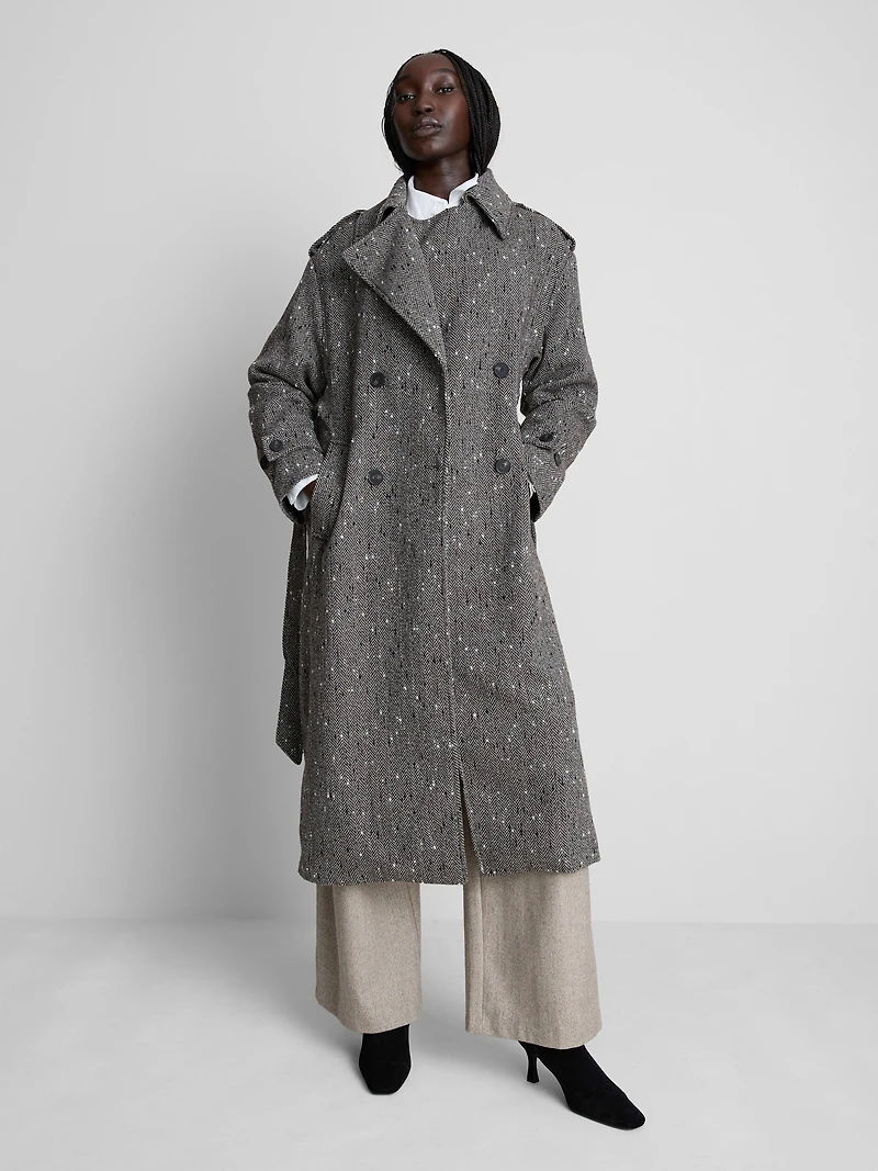 Classic Speckled Trench Coat