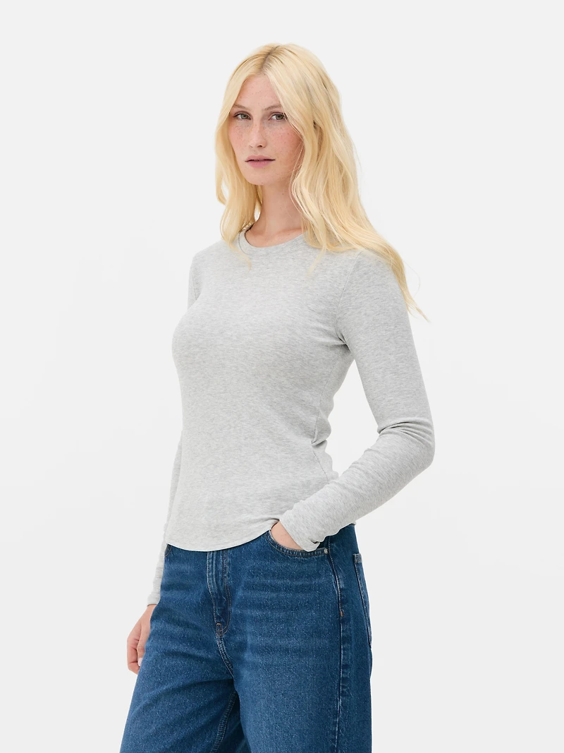 Women's Gray Heather Cozy Long Sleeve Top