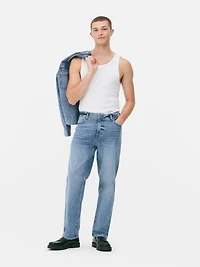Men's Light Blue Stretch Straight Leg Jeans