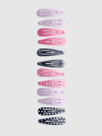 12pk Mixed Snap Hair Clips