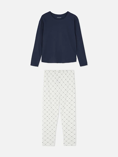 Patterned Long Pajama Set