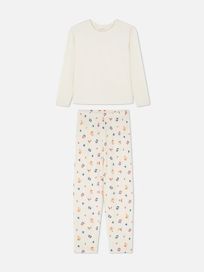 Printed Long Sleeve Pajama Set