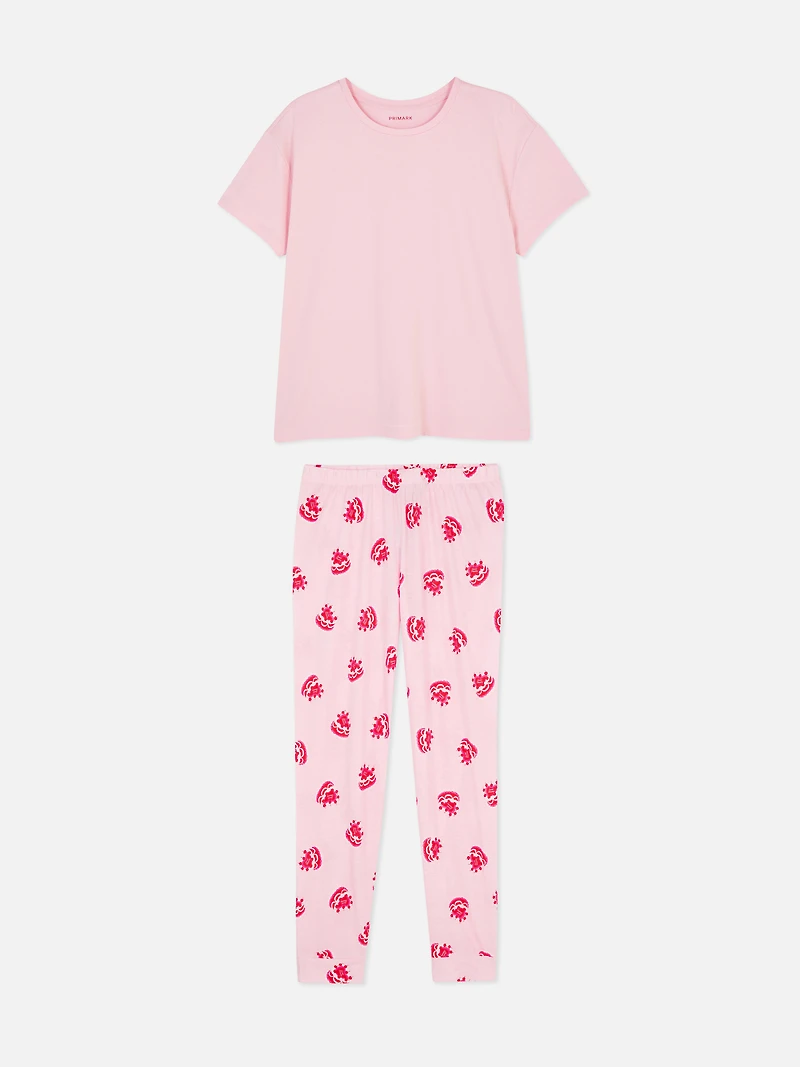 Printed Short-Sleeve Pajama Set
