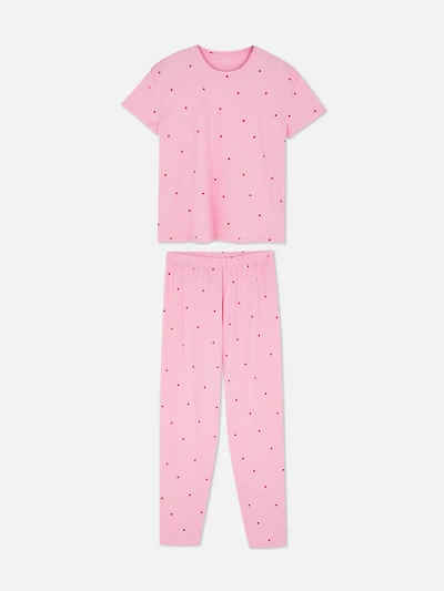 Printed Short-Sleeve Pajama Set