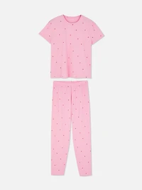 Printed Short-Sleeve Pajama Set