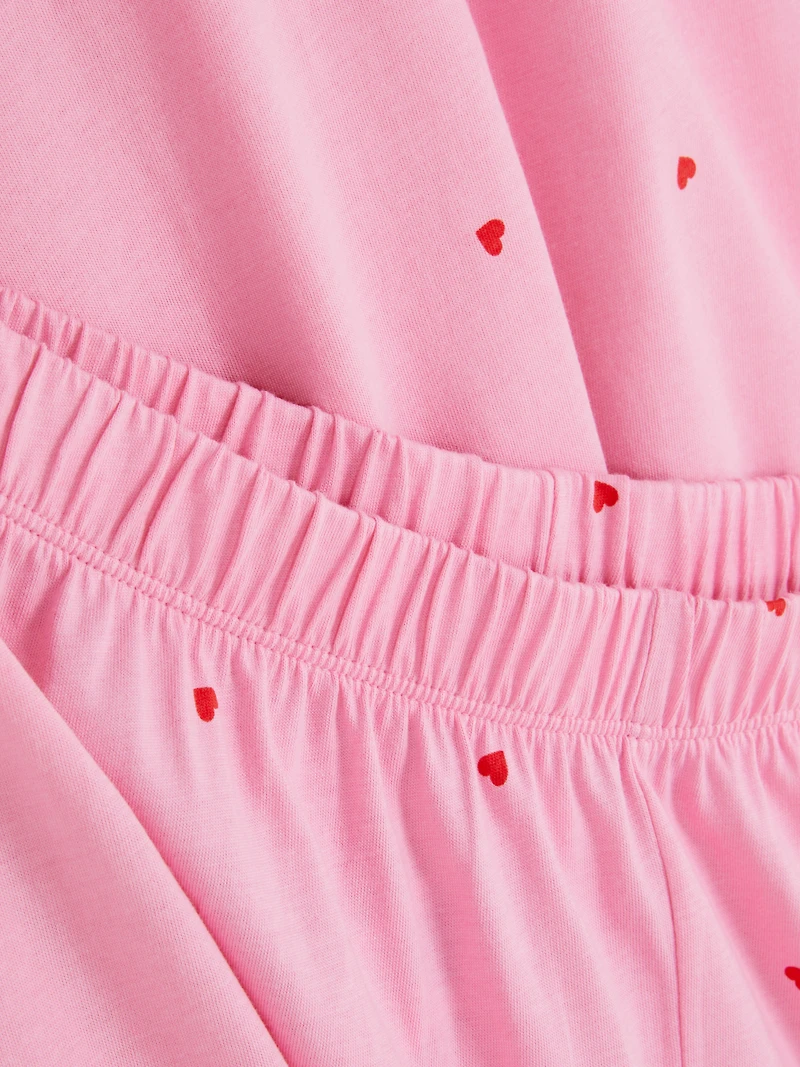 Printed Short-Sleeve Pajama Set