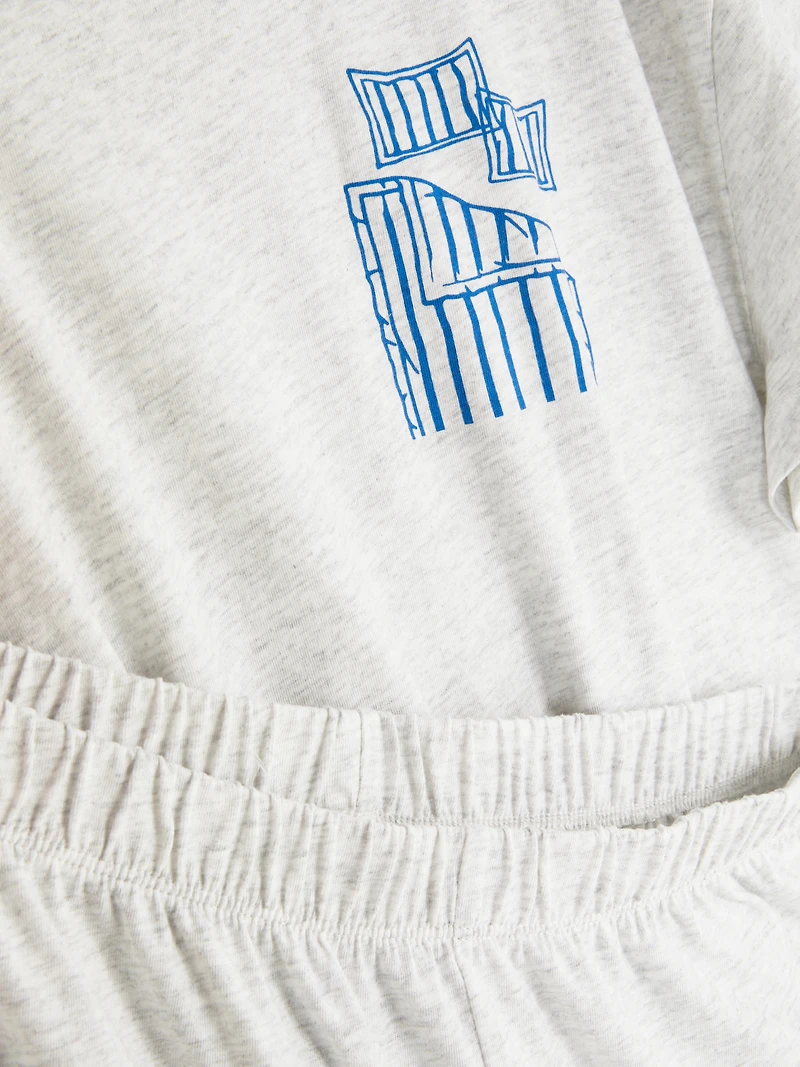 Printed Short-Sleeve Pajama Set