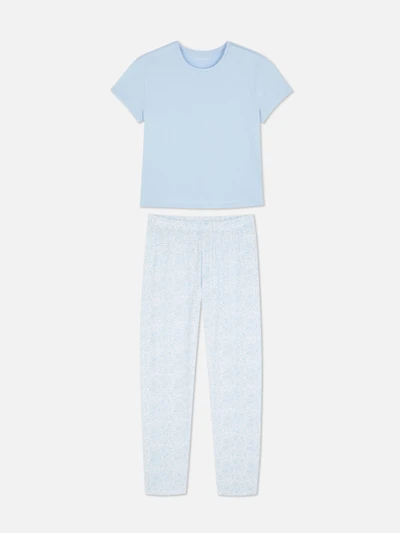 Printed Short-Sleeve Pajama Set