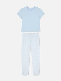 Printed Short-Sleeve Pajama Set