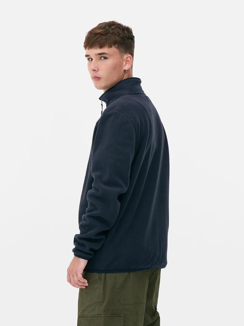 Men's Navy Zip-Up Fleece Jacket