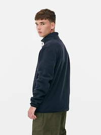 Men's Navy Zip-Up Fleece Jacket