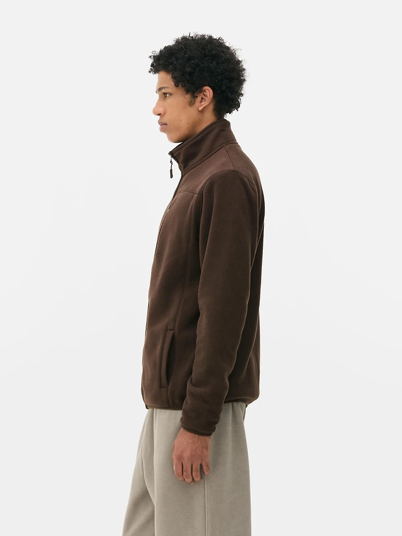 Men's Chocolate Zip-Up Fleece Jacket