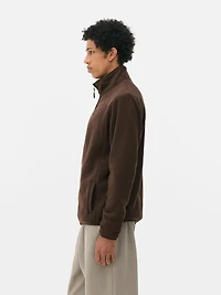 Men's Chocolate Zip-Up Fleece Jacket
