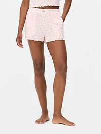 Floral Pointelle Pajama Shorts