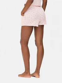 Floral Pointelle Pajama Shorts