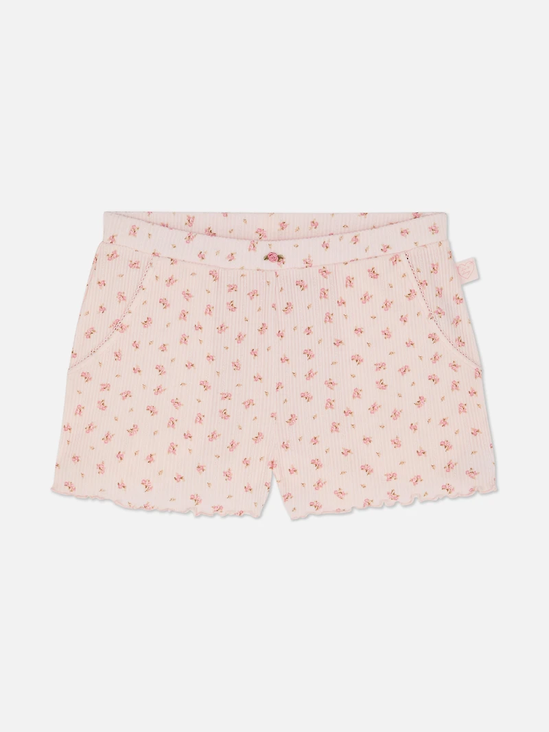 Floral Pointelle Pajama Shorts