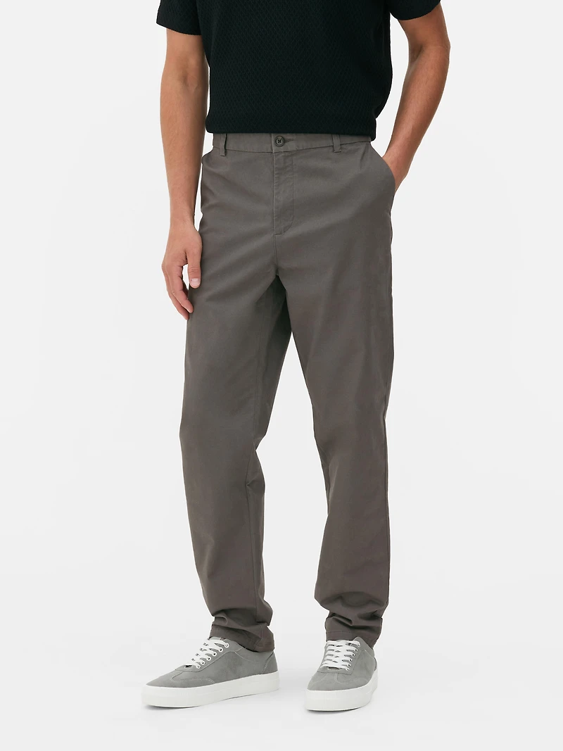 Men's Charcoal Slim Fit Chinos