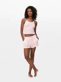 Printed Pointelle Pajama Cami
