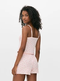 Printed Pointelle Pajama Cami