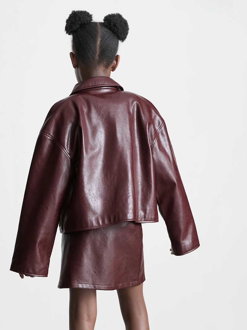 7-15yrs | Faux Leather Skirt