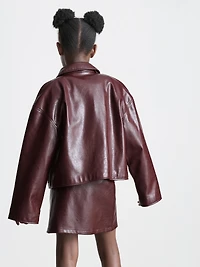 7-15yrs | Faux Leather Skirt