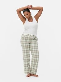 Flannel Drawstring Pajama Bottoms