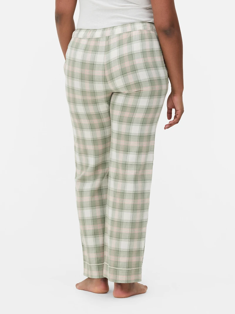 Flannel Drawstring Pajama Bottoms