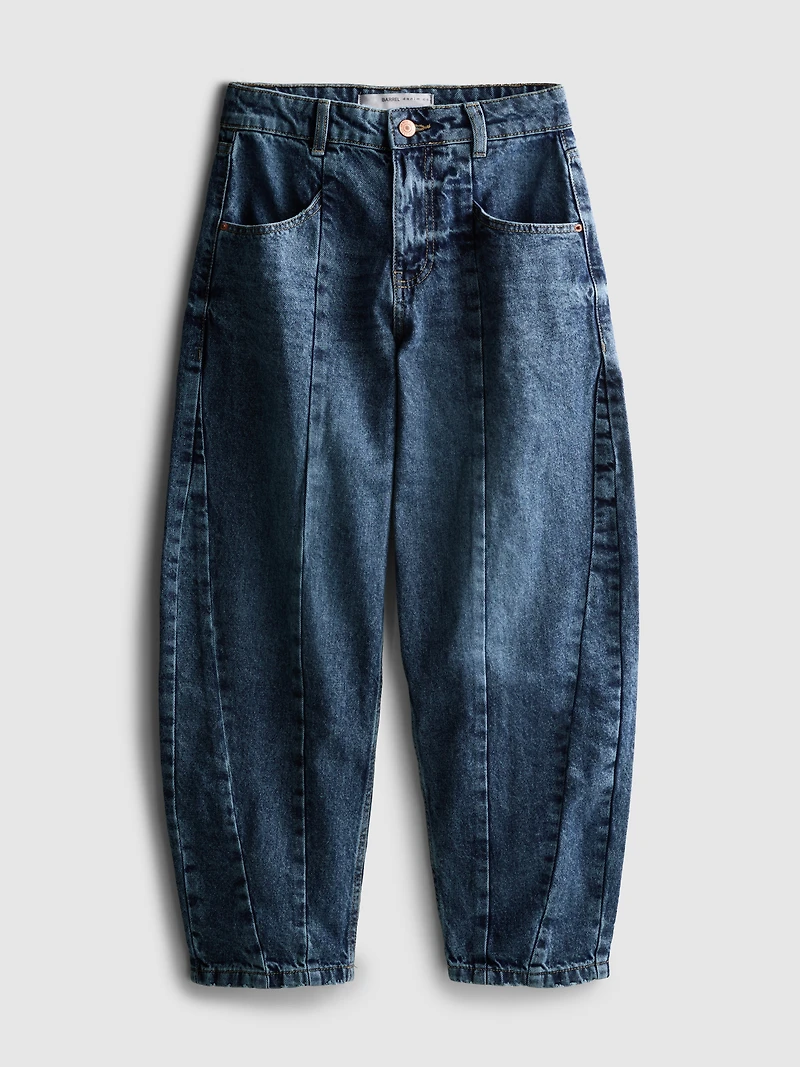 7-15yrs | Seam Detail Barrel Leg Jeans