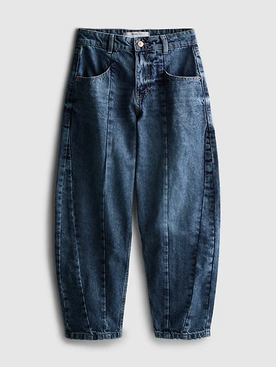 7-15yrs | Seam Detail Barrel Leg Jeans
