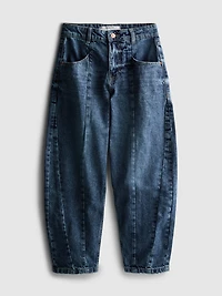 7-15yrs | Seam Detail Barrel Leg Jeans