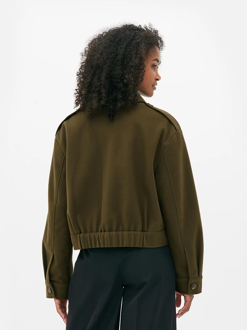 Cropped Boxy Utility Jacket