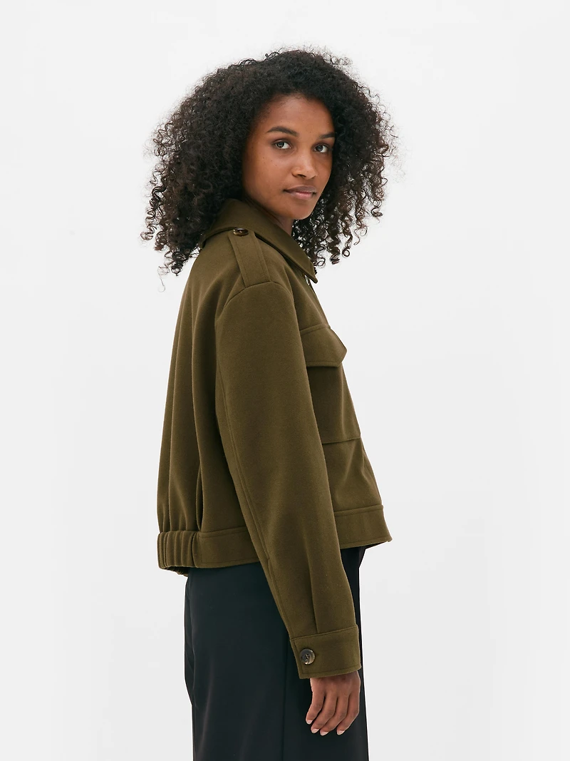 Cropped Boxy Utility Jacket
