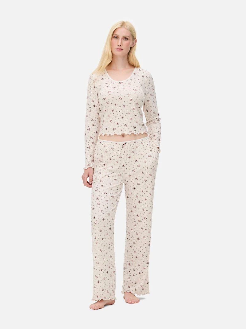 Ditsy Floral Long Sleeve Pajama Top
