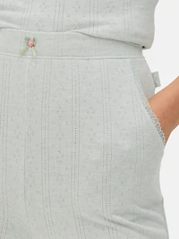 Pointelle Wide Leg Pajama Bottoms