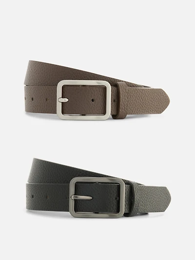 2-Pack Textured Belts