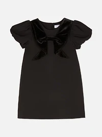 1.5-8yrs | Velour Bow Ruffle Sleeve Dress